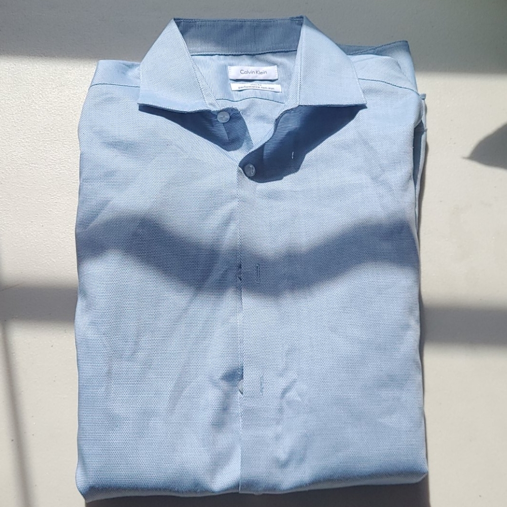 Button up, French cuff, blue
